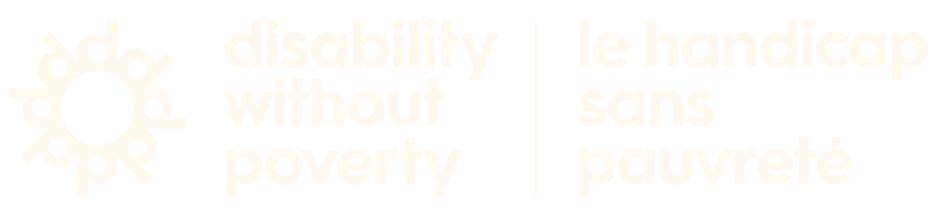 Disability without poverty logo in white